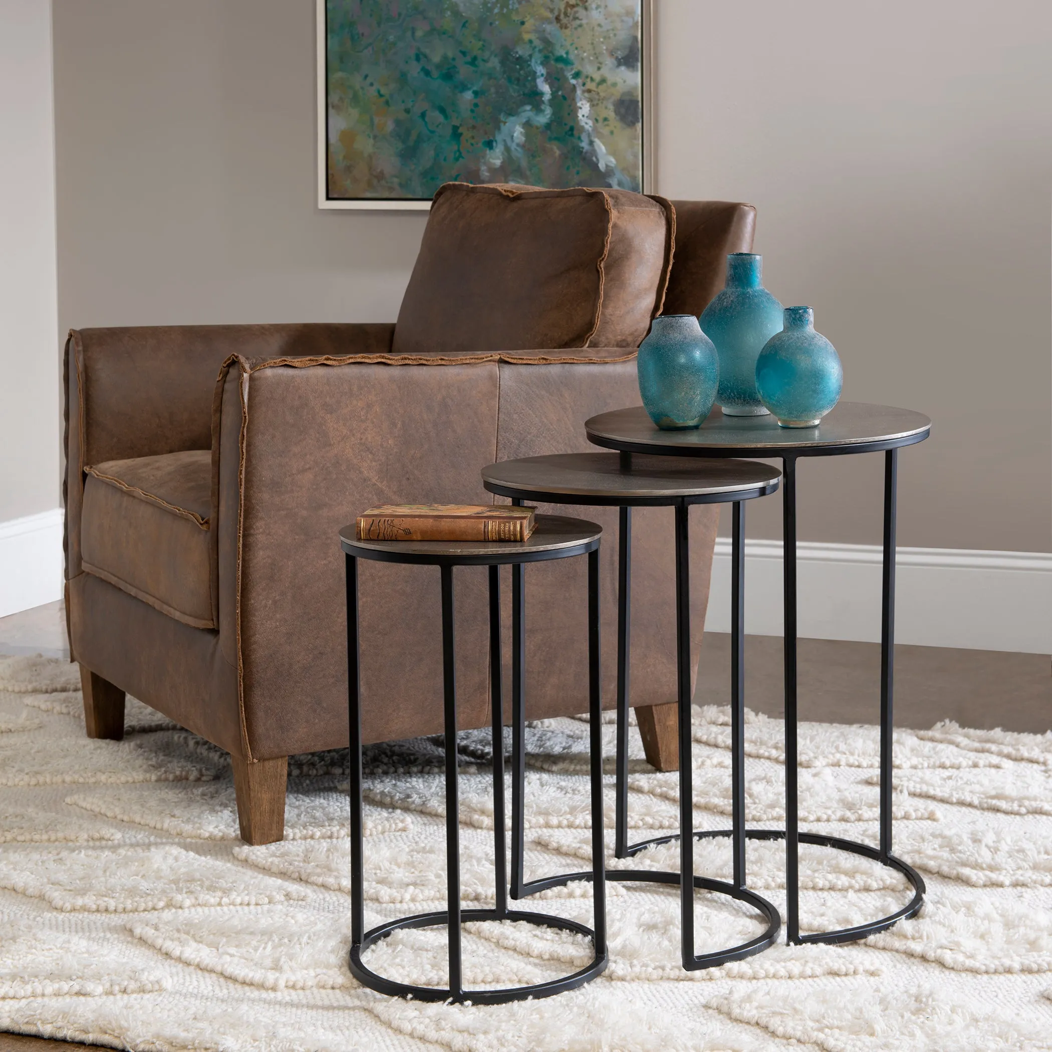 Erik Metal Nesting Tables, S/3